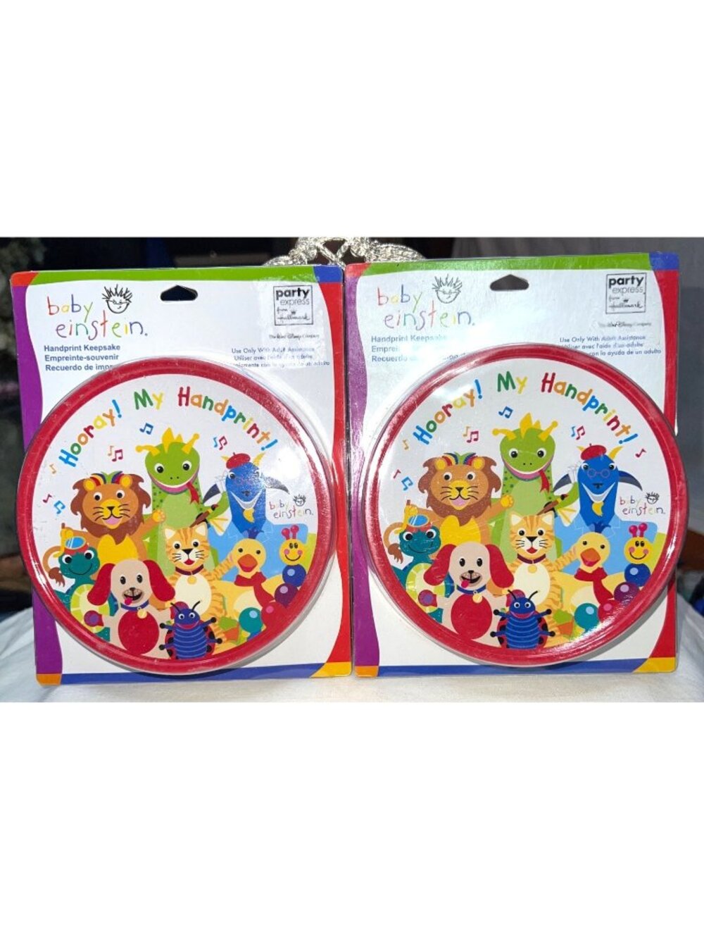 New 2-pack Baby Einstein Handprint Keepsake Tin Set Party Express